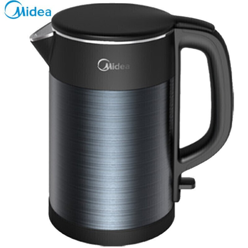 美的(Midea)电热水壶1.5L双钢防烫无缝内胆304不锈钢进口温控HJ1511 ||