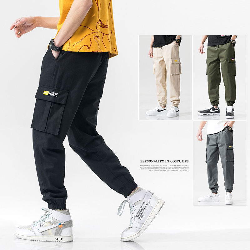 男士运动裤子M-8XL 80-300斤可穿大码裤秋冬季宽松休闲加绒加厚束脚加肥加大动长裤子男AWANHOO 16227