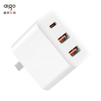 aigo爱国者电子出品 36W充电器3口适配器type-c多口插头适用于苹果/小米/华为/三星快充