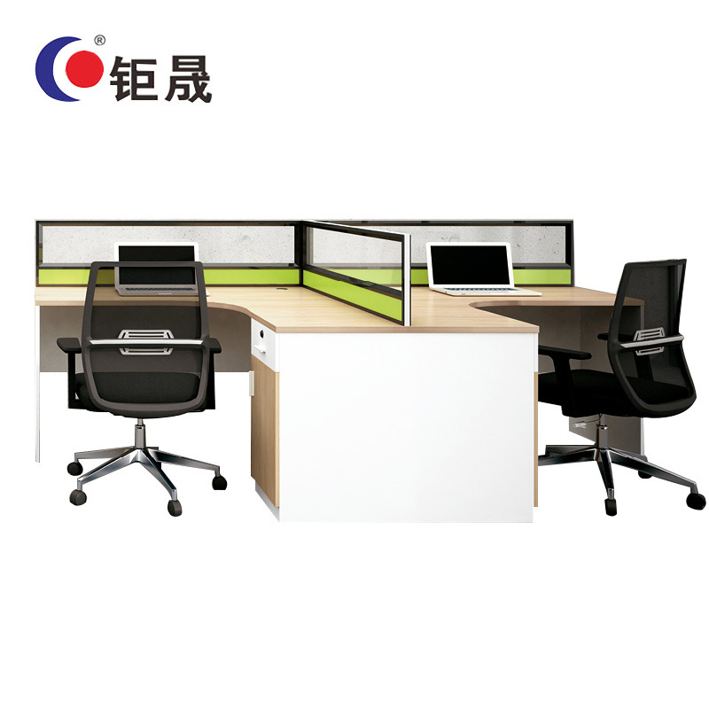 钜晟办公桌2.8米双人位屏风职员桌电脑桌JS-P1481T字