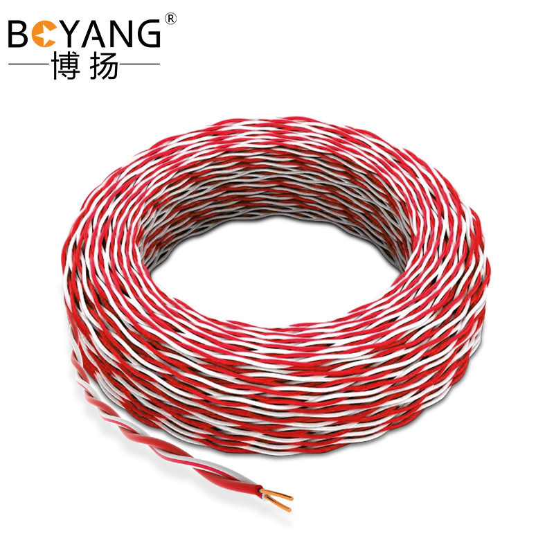 两芯双绞电话跳线 AVS2*0.4无氧铜红白电话线缆 电信机房语音跳线 200米 BY-AVS-4200R