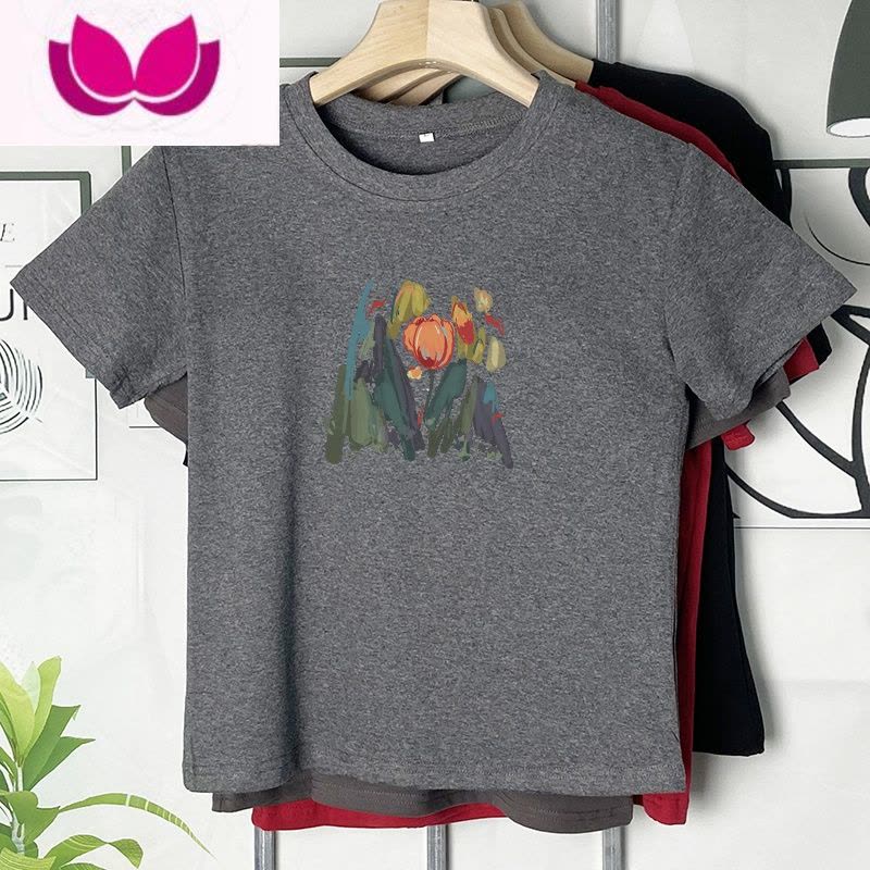 七斓2023新款欧洲站正肩短袖t恤女装夏季欧货小衫小个子洋气上衣图片