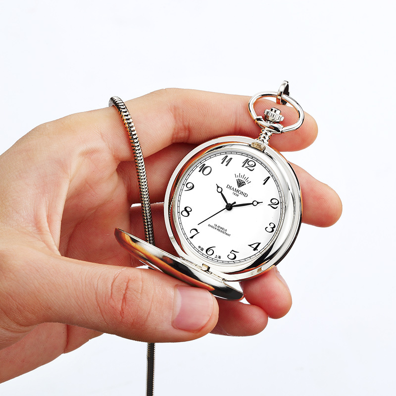 上海钻石牌diamond男士怀表经典复古怀旧翻盖男士机械表老怀表777