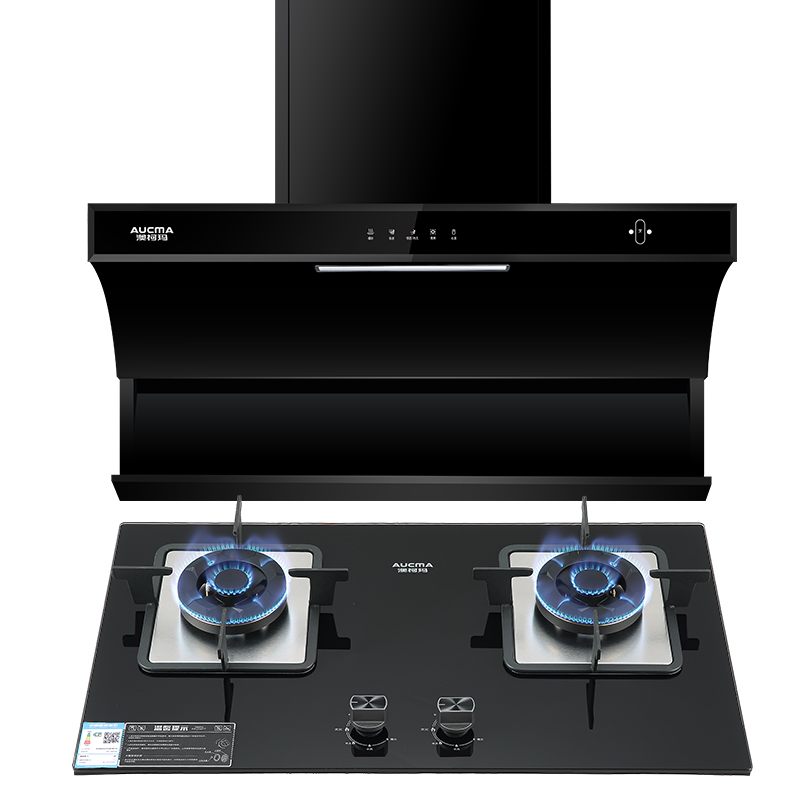 澳柯玛吸油烟机升降自动清洗体感燃气灶套大火力天然气煤气大吸力