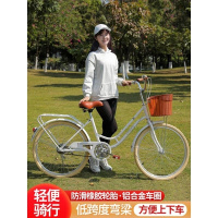 大学生轻便通勤2224寸成人自行车男女款脚踏车hh 樱花粉+辐条轮单速+实心胎黄色 22寸身高【135-155】