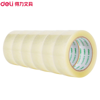 得力(deli)30283透明封箱胶带 6卷/筒55mm*100y 快递打包封箱胶带封箱胶布胶纸封箱器胶带透明胶卷