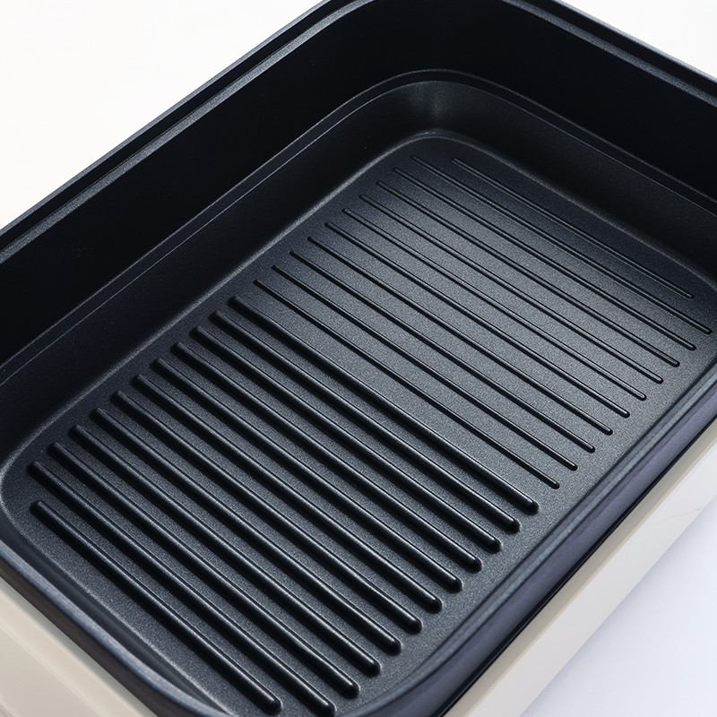 德世朗 多功能锅 烤肉锅 家用电热火锅煎烤涮一体电烤炉网红款4L DDQ-HG106高清大图