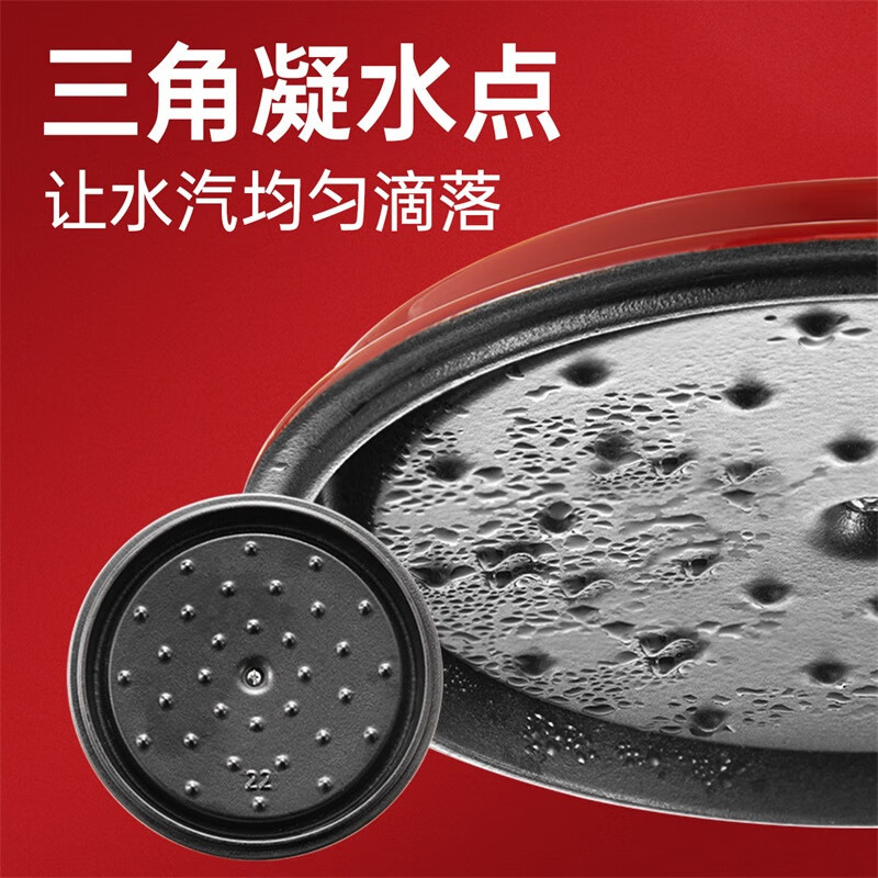 炊大皇(COOKER KING)传家40铸铁珐琅汤锅22JDH22 杏仁白高清大图