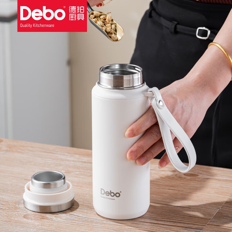 德铂 奥利卡随手保温杯 DEP-939 600ml 白色高清大图