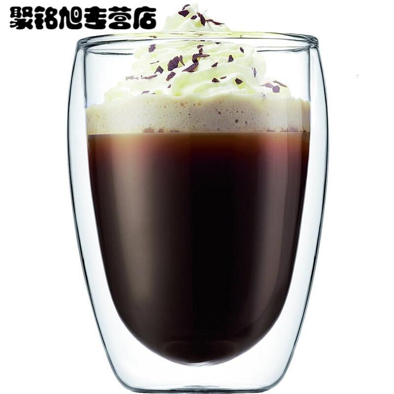 耐热双层玻璃杯带盖杯子透明玻璃茶杯花茶杯玻璃水杯咖啡杯奶茶杯简约