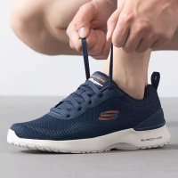 Skechers斯凯奇男鞋新款轻便缓震百搭低帮绑带运动休闲鞋232691-GRY ZP 232691-NVOR/海军蓝/橘色 41