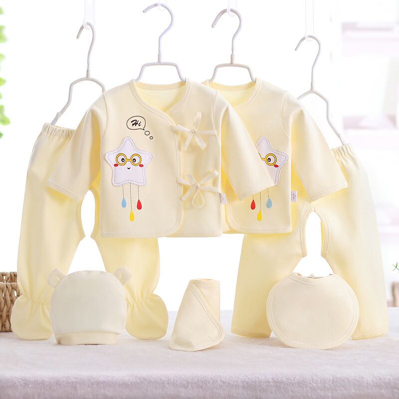 [促销]婴儿衣服薄款7件套装纯棉春夏宝宝内衣婴幼儿秋衣儿用品送礼