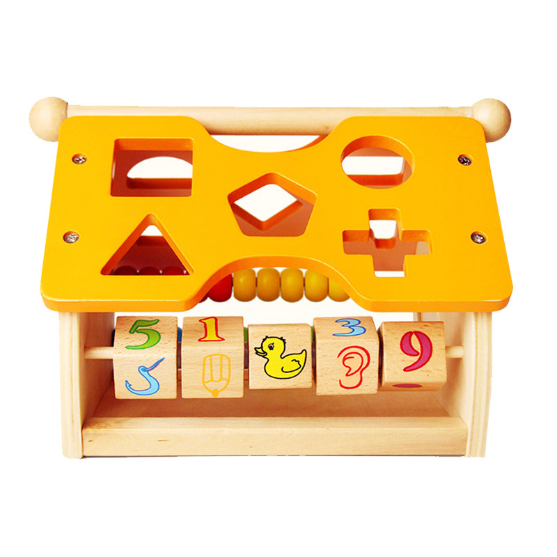 丹妮奇特 早教智慧屋 木质积木填充 多孔认知玩具