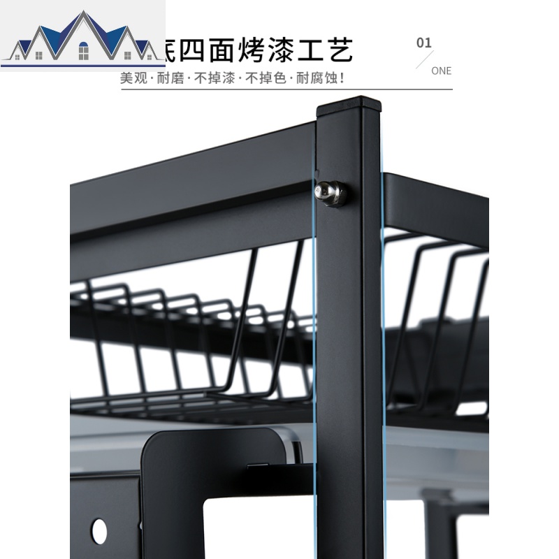 304不锈钢放碗架沥水架厨房置物架家用双层晾碟凉滤水碗筷收纳盒 三维工匠高清大图