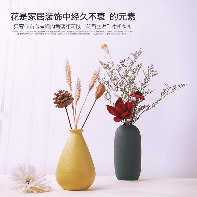 陶瓷花瓶干花装饰品摆件北欧简约小花瓶客厅插花餐桌家居创意摆设