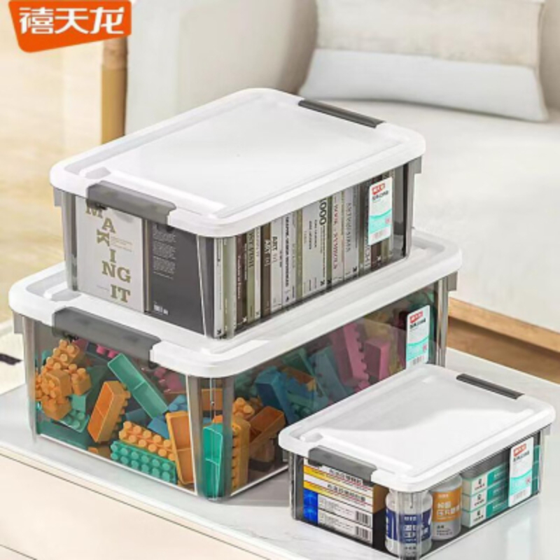 禧天龙(Citylong) X-6315围典收纳箱2个装(烟熏灰)塑料整理收纳箱家用被子储存箱177*130*82mm高清大图