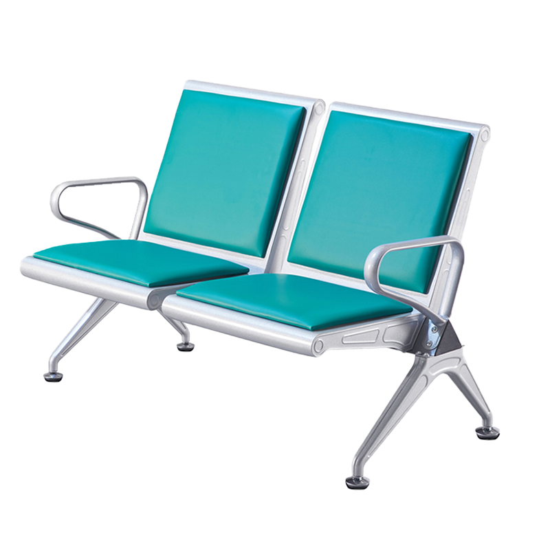 奇桄烁机场椅绿垫双人位张高清大图