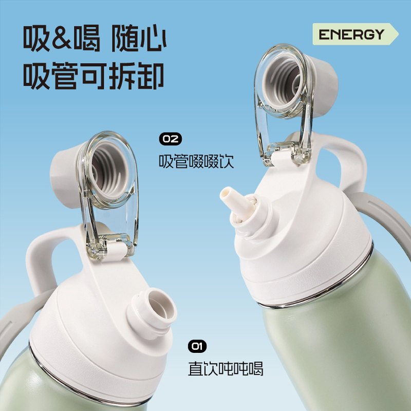 希乐Cille户外便携保温保冷水壶1800ml双层不锈钢真空设计超轻耐用防漏高清大图