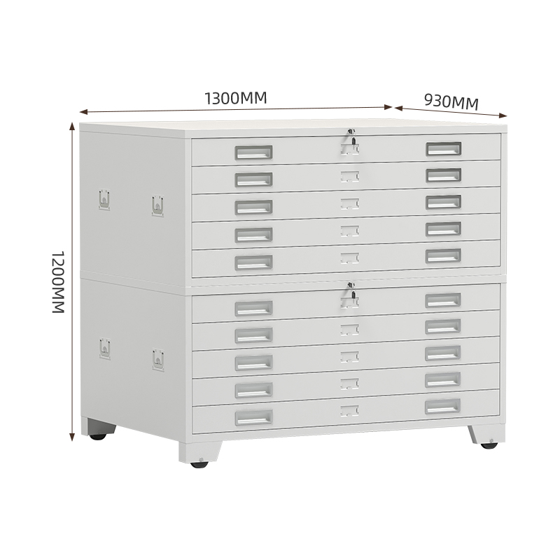 臻远 ZY-DTGA-5 工程图纸柜收纳柜 白色0号双节柜高清大图