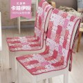 田园餐桌椅垫套装办公室椅子连体垫坐垫靠垫一体连体椅垫_6 50x140cm带扣带 卡哇伊粉-长款垫