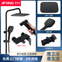 鹰卫浴淋浴花洒套装家用全铜龙头明装浴室卫浴置物增压淋雨喷头