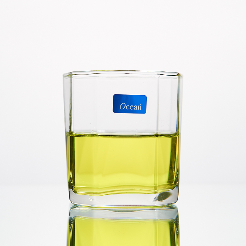ocean进口透明无铅玻璃水杯耐热茶杯果汁杯子金字塔异形水杯260ML6只高清大图