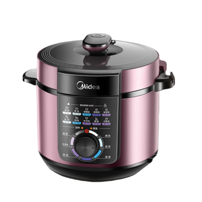 美的(Midea) MY-YL60M131 电压力锅 6L 多功能智能高压电饭锅 双胆电高压锅 旋钮控制一键排气