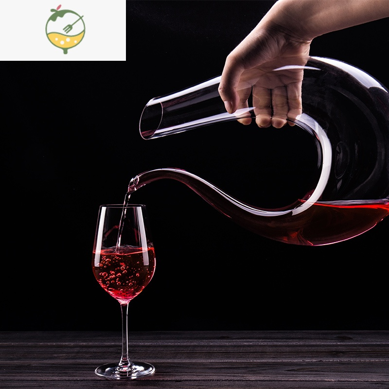 yicheng网红红酒醒酒器套装家用奢华欧式u型水晶创意个性快速醒酒壶
