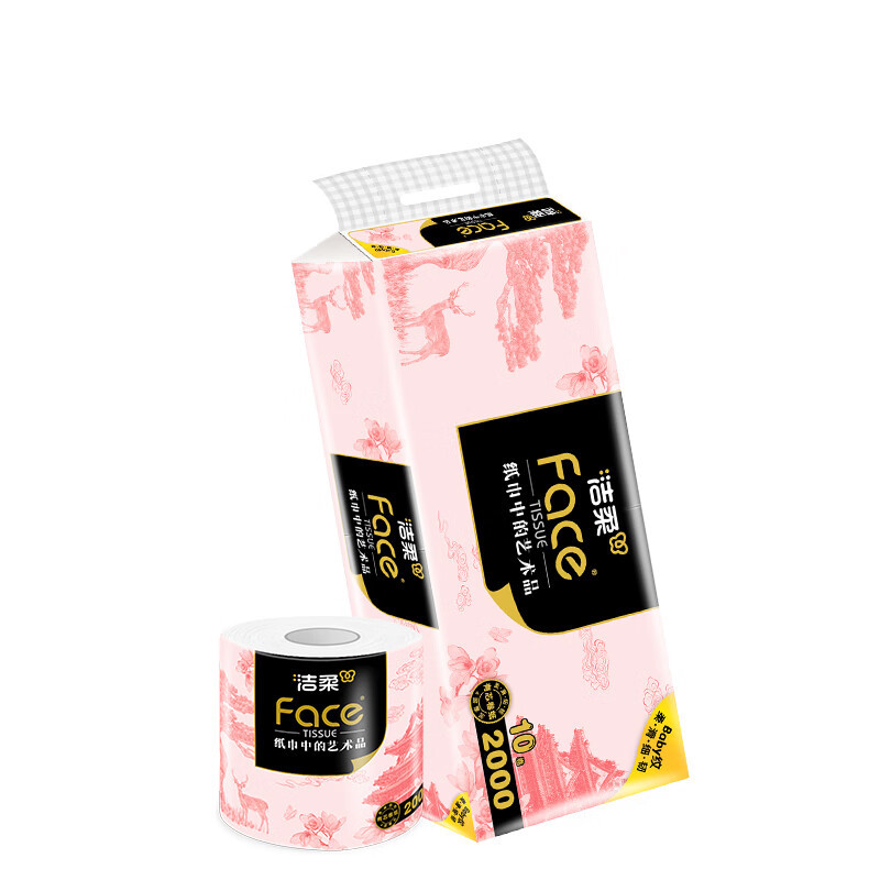 洁柔牌 卫生纸(锦绘芳华有芯)200g4层(10卷装)BJ219-10A高清大图