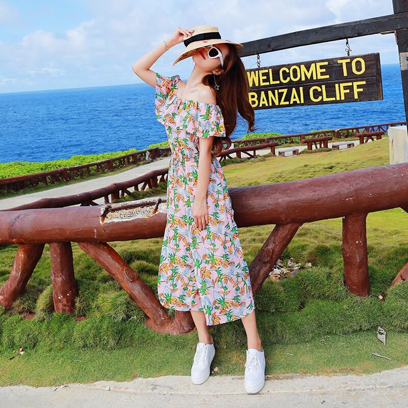 连体裤女夏垂感阔腿裤女装2018春装新款时尚碎花高腰九分休闲裤女花色