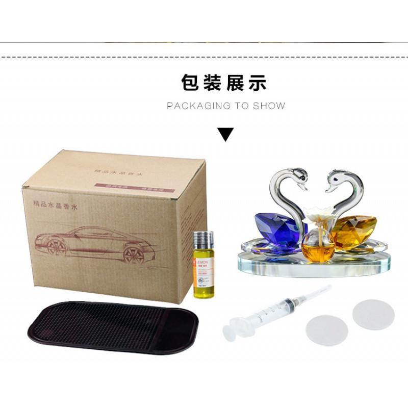宁百辰汽车香水座水晶天鹅情侣式车内摆件保平安礼品车载装饰品车上用品