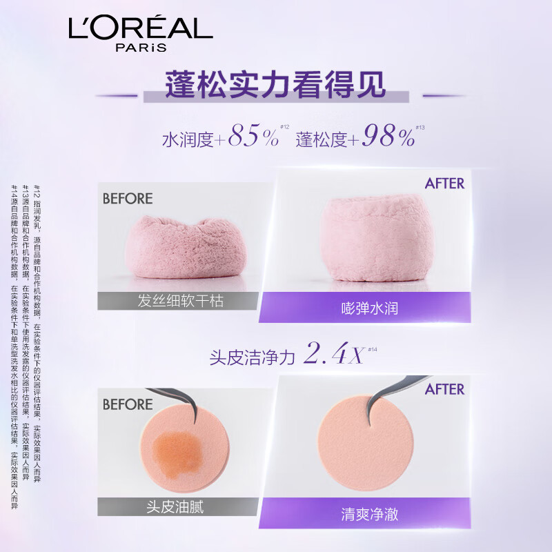 欧莱雅(L’OREAL)玻尿酸紫安瓶洗发水控油修护丰盈蓬松洗发露 紫安瓶玻尿酸洗发露440ml