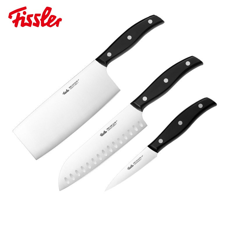 菲仕乐(fissler)刀具套组 EM-FS-KN0003 精致系列不锈钢三件套中式刀日式菜刀水果刀 刀具套装