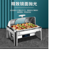 触控电加热自助餐炉不锈钢布菲炉可视翻盖双格加深13.5升