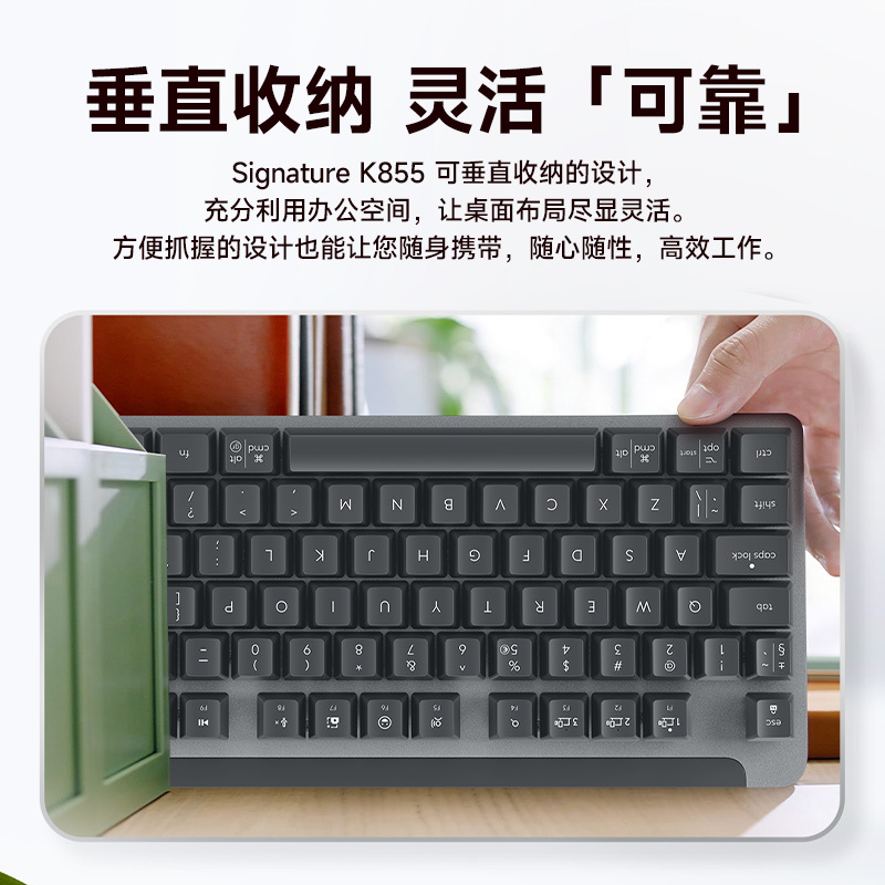 罗技K865无线机械键盘104键全尺寸红轴办公游戏台式电脑笔记本-茱萸粉高清大图