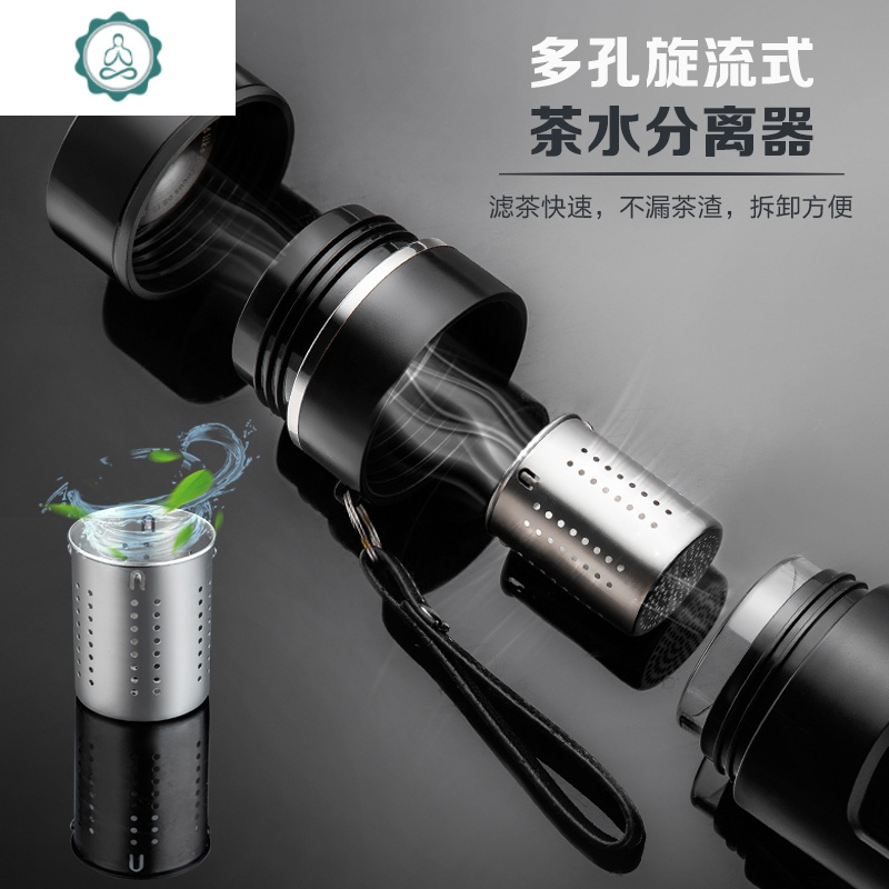 水杯男玻璃杯子防摔车载双层高档便携简约清新森玻璃杯