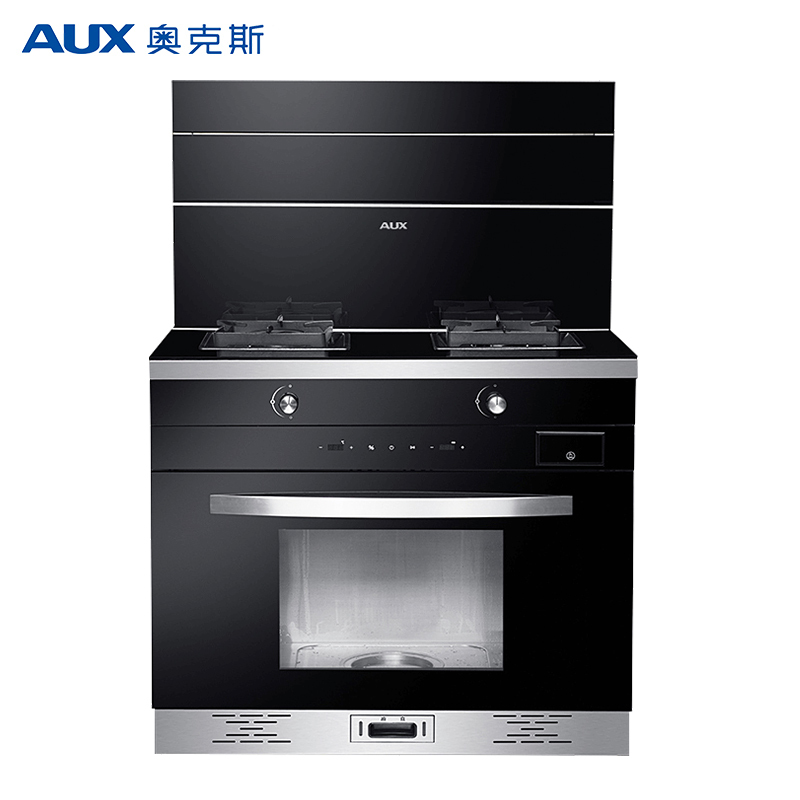 AUX奥克斯 厨房家用油烟机燃气灶电蒸箱套装一体灶 侧吸式下排抽 60L大蒸箱 液化气 JJZY-Z711B