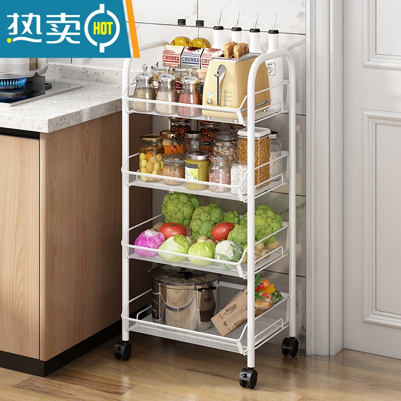 敬平客厅零食小推车置物架厨房落地房间床头放婴儿用品文件书收纳器高清大图