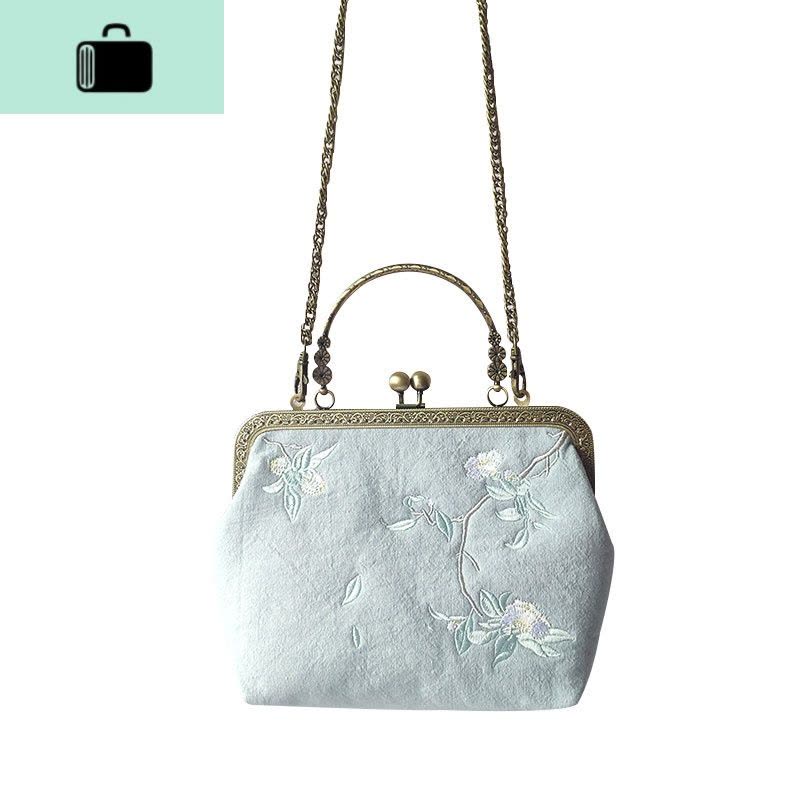 原创手工文艺复古刺绣手机中国风古风汉服手提包包口金包斜挎包女NEW LAKE女斜挎包图片