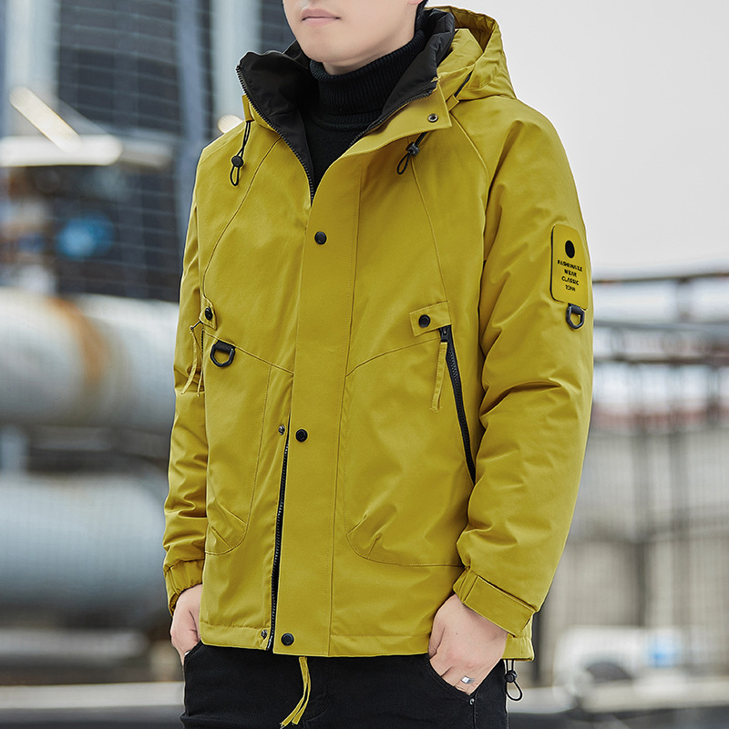 啄木鸟户外冲锋衣男士外套冬季潮流羽绒棉服加厚棉衣连帽宽松棉袄高清大图