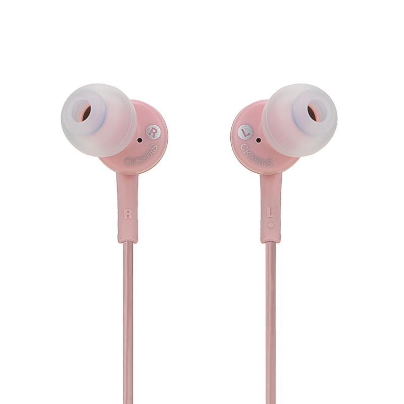 铁三角(audio-technica)ATH-CK350iS 立体声运动入耳式有线耳机 粉色