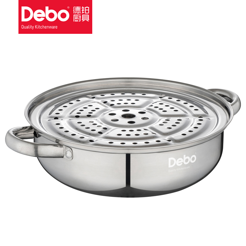 德铂(Debo) DEP-DS146 艾琳诺 不锈钢单层蒸锅 26cm高清大图