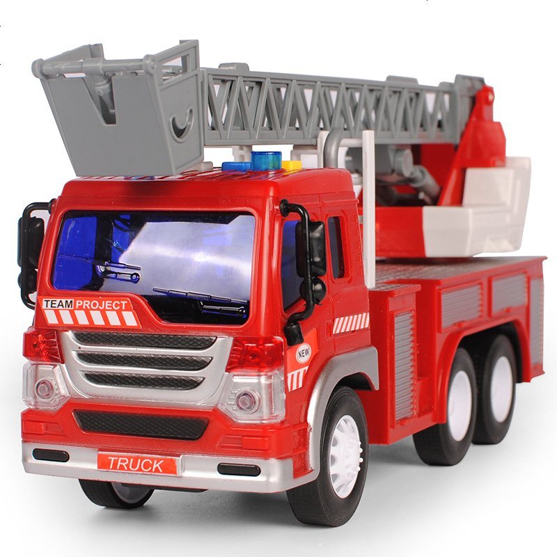 可喷水升降云梯救火车灭火车大号儿童玩具车小号可喷水音乐故事消防车