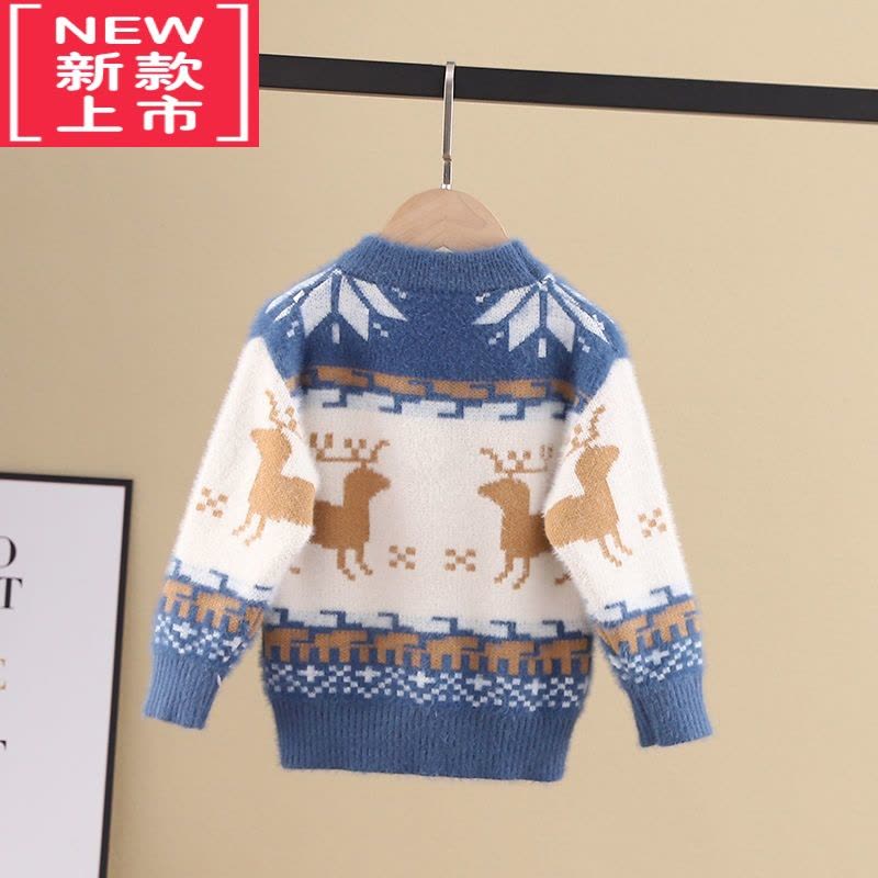 可莉允童装宝宝毛衣2022秋冬新款套头男中童韩版针织加厚打底衫图片