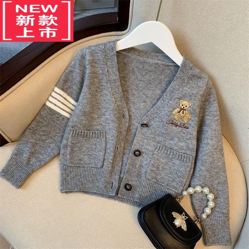 可莉允女童毛衣套装裙子2022新款儿童装学院风小女孩衣服三件套洋气时髦图片