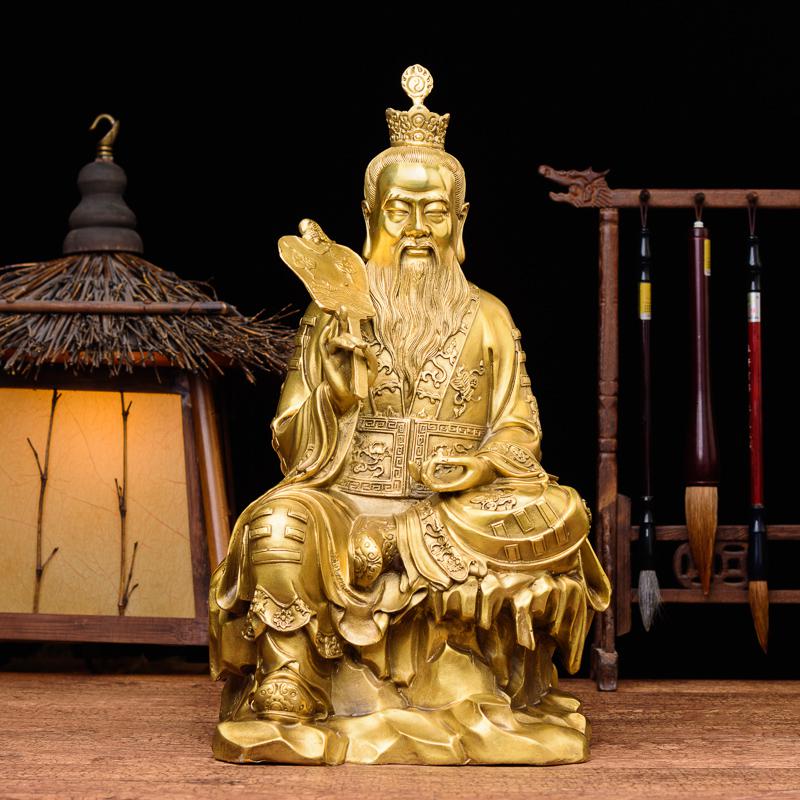 美帮汇铜太上老君道德天尊神像道教三清祖师铜像客厅装饰品高清大图