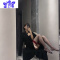 Ideamini网红小众黑丝袜超薄性感到大腿长筒袜无硅胶红边黑丝女高筒过膝袜