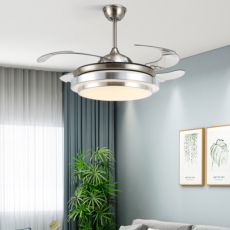 风扇灯吊扇灯卧室餐厅饭厅灯家用客厅时光旧巷现代简约隐形带风扇电扇