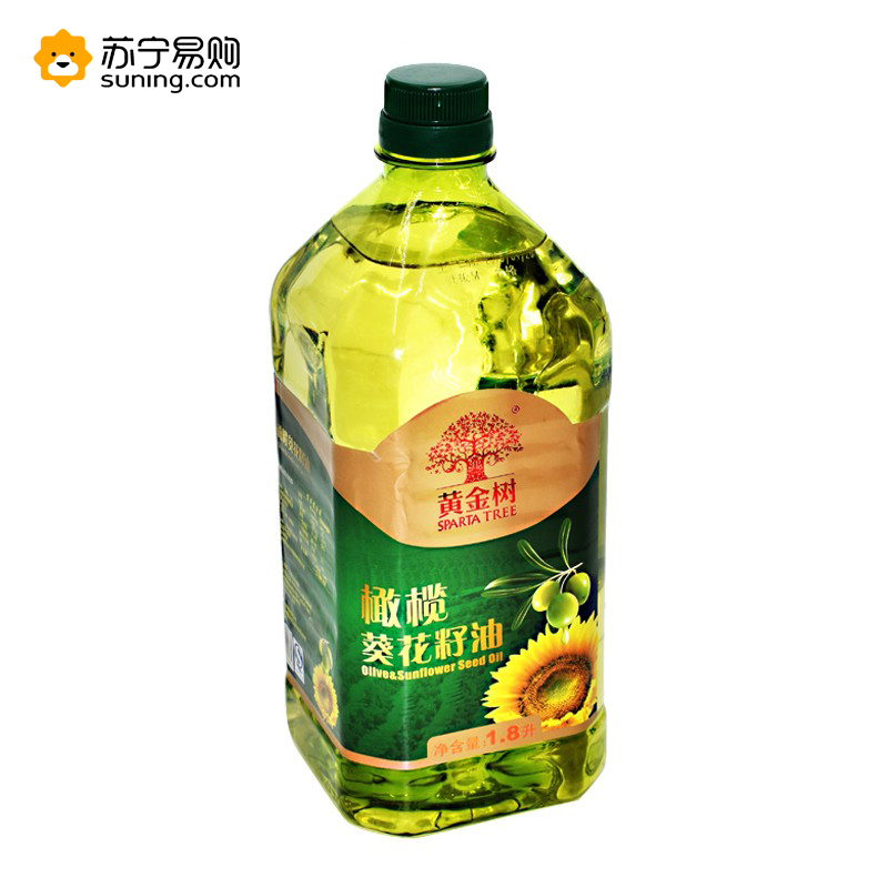黄金树 葵花橄榄食用调和油 1.8L(瓶装 )特级初榨橄榄油食用油