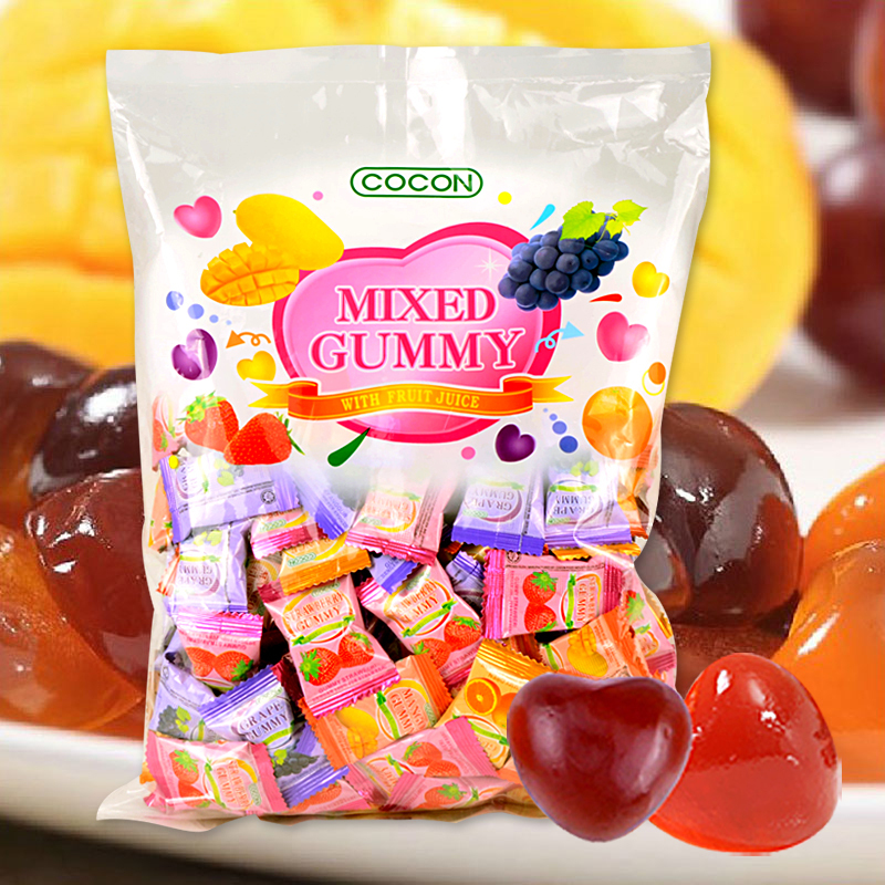 可康(Cocon)多口味水果糖500g 马来西亚进口休闲食品儿童软糖喜糖